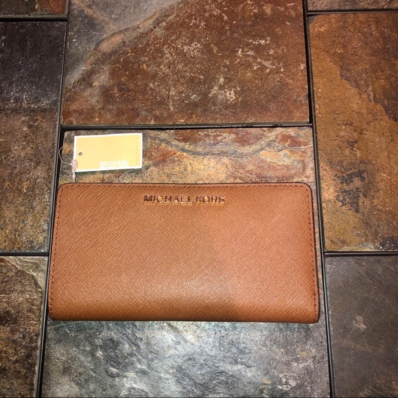 NWT Michael Kors JetSet Continental Leather Wallet - Picture 2 of 14